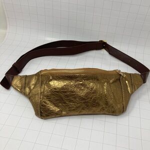 Neutral Life Gold Belt Bag with multi pocket and adjustable belt